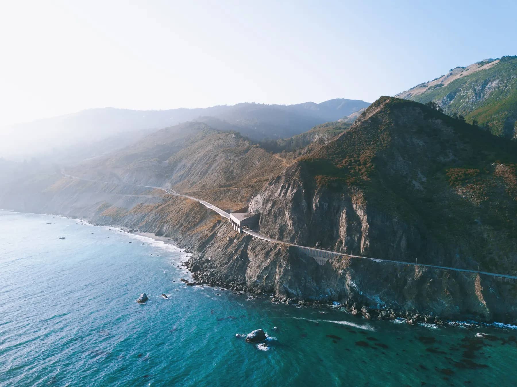 Image of Pacific Coast Highway in California to convey the most scenic road trips